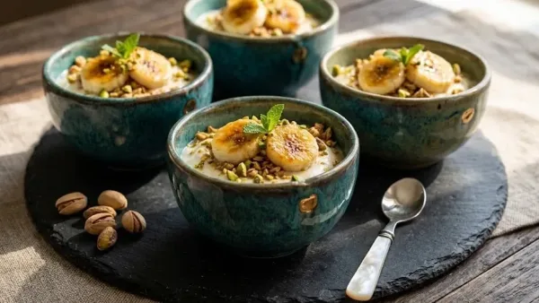مهلبية الموز الباردة بالكاسات