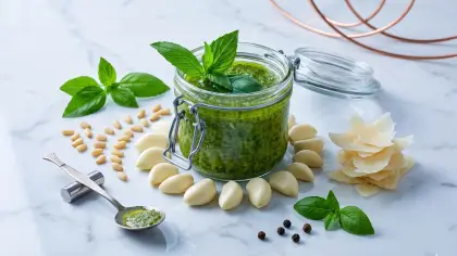 صلصة بيستو الريحان الإيطالية