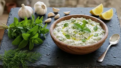 سلطة الخيار والزبادي بالنعناع