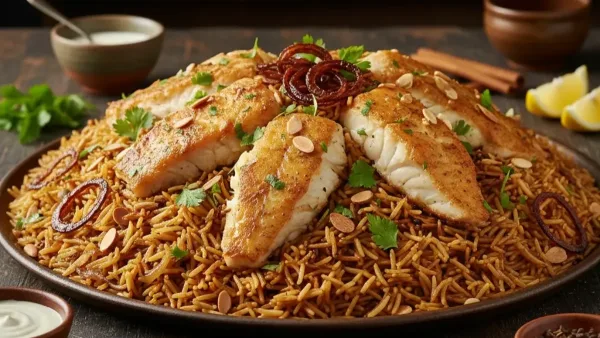 طريقة عمل أرز الصيادية بالبصل المكرمل