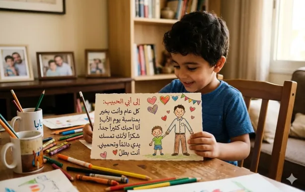 أهمية رسائل الأطفال للأب في يومه الخاص